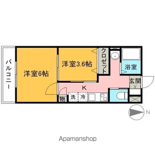 アベニュー新町【101号室】の間取り