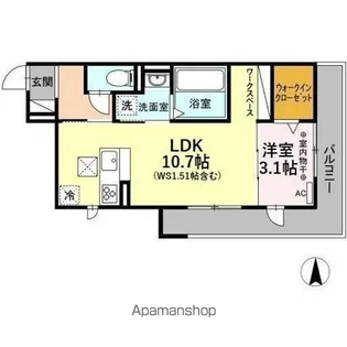 グランヴィア徹明通【1階】の間取り