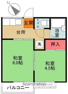 かもめハイツ【205号室】の間取り
