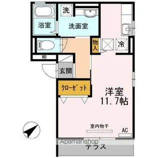 ドルチェ城南【102号室】の間取り