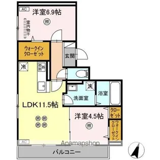 トリシア西崎本町【3階】の間取り