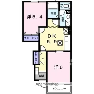 高丘リバーサイド【1階】の間取り