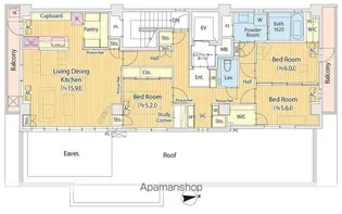 COURT HATSUDAI【4階】の間取り