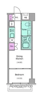 レジディア新宿イースト【4階】の間取り