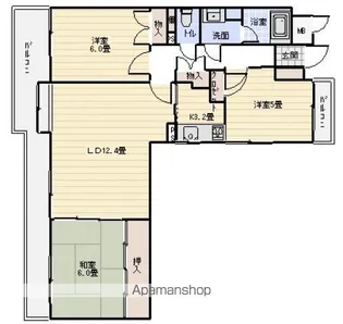 藤和海老園ハイタウン【402号室号室】の間取り