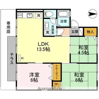 エクセレントサカウエ A棟【1階】の間取り