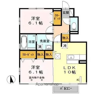 グレースコートミレーニアA【1階】の間取り