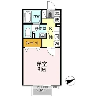 花の木スプリング【202号室】の間取り