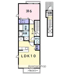光APARTMENT1【2階】の間取り