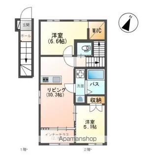 ラグーナ青葉台【2階】の間取り