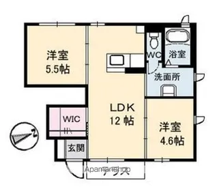 ヴィラ名水 A棟【101号室】の間取り