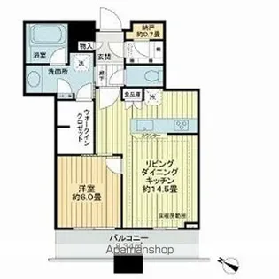 プラウドタワー千代田富士見【6階】の間取り