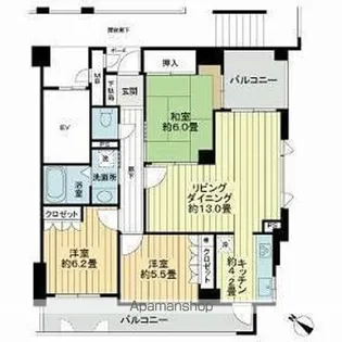 サーパス己斐西町【5階】の間取り