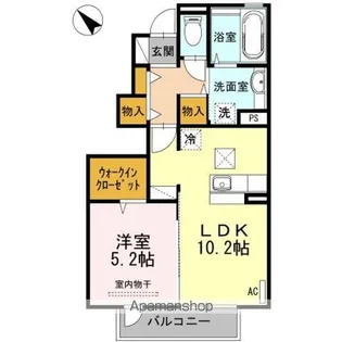ブランシュネージュモリ【102号室】の間取り