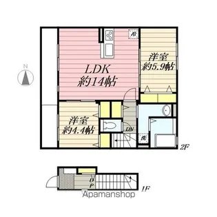 パークハウス大久保【2階】の間取り