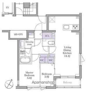 イプセ白金【2階】の間取り