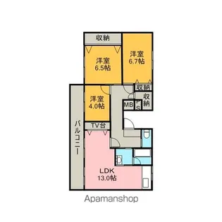 PEACE ROOM B【3階】の間取り