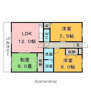 アメニティハイツ杏栄館【7階】の間取り