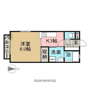 グリーングラス土岐【208号室】の間取り