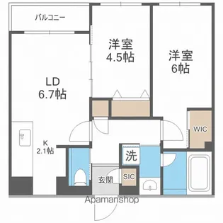 LIVECASA白石【308号室】の間取り