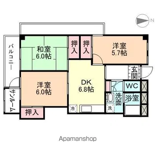 北野ハイツ【3階】の間取り