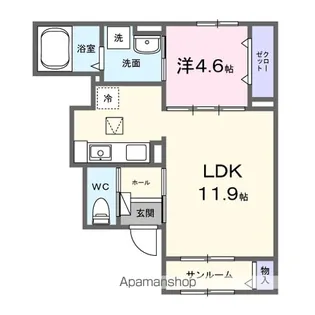 サンホワイト駅西【1階】の間取り