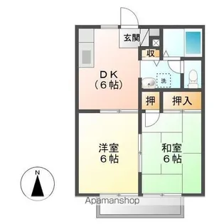 ジュネス高橋B・C【C202号室】の間取り