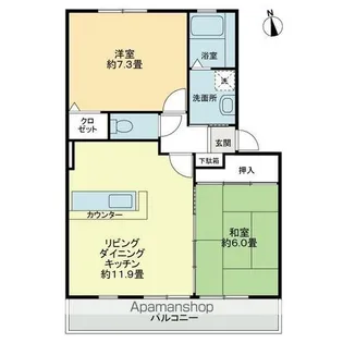 フォブール高松西【2階】の間取り