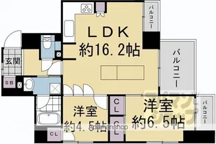 レジオン四条堀川【4F号室】の間取り