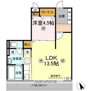 エスポワール青江【1階】の間取り