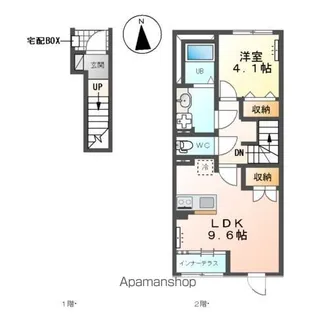 つくば市みどりのアパート(仮【2階】の間取り