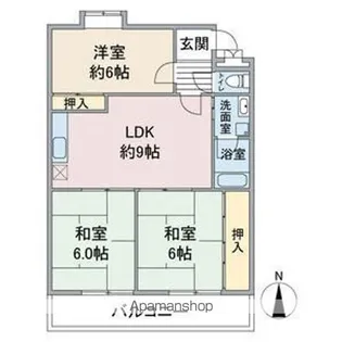 メルローズ2号館【3階】の間取り