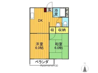 フローラルビラB【203号室】の間取り