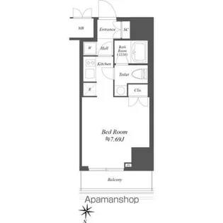 AIFLAT文京本駒込【1106.号室】の間取り