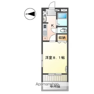 ブロードハイツ共栄【1階】の間取り