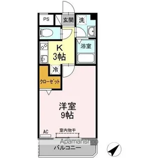 ウィング青山【1階】の間取り