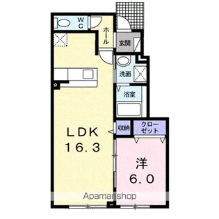 ロイヤル七重浜【1階】の間取り