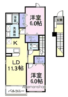 プリートメゾンB【2階】の間取り