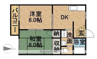 ロジュマン旭【202号室】の間取り