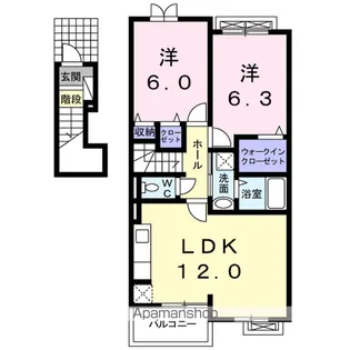 パークプレイスUN(アン)【2階】の間取り