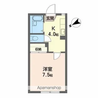ユーロハイツ名須川B【102号室】の間取り