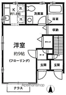エスポワール弦巻【1階】の間取り