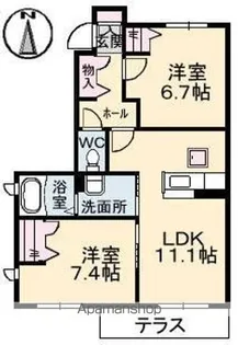 シャーメゾン上林【1階】の間取り