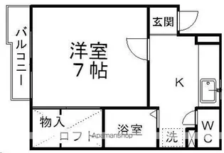 ピースフル泉12(家具家電付)【302号室】の間取り