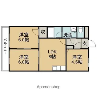 錦ハイツ【2階】の間取り
