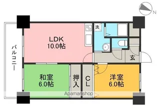 ブライトンコート中万々【5階】の間取り