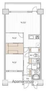 芝公園アパートメント【404号室】の間取り