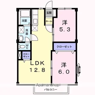 ノートル・メゾン【2階】の間取り