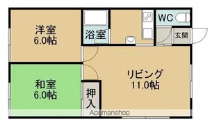 ハイツナルカワ【2号室】の間取り