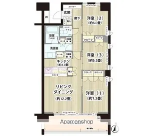 ガーデニエール砧レジデンス【1階】の間取り